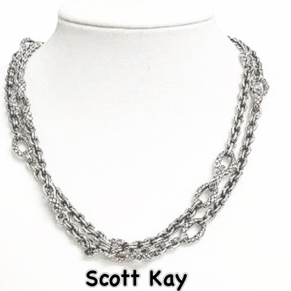 🩶Scott Kay Silver Bolo Link Necklace-women’s jewelry-y2k-cocktail-celeb style🩶